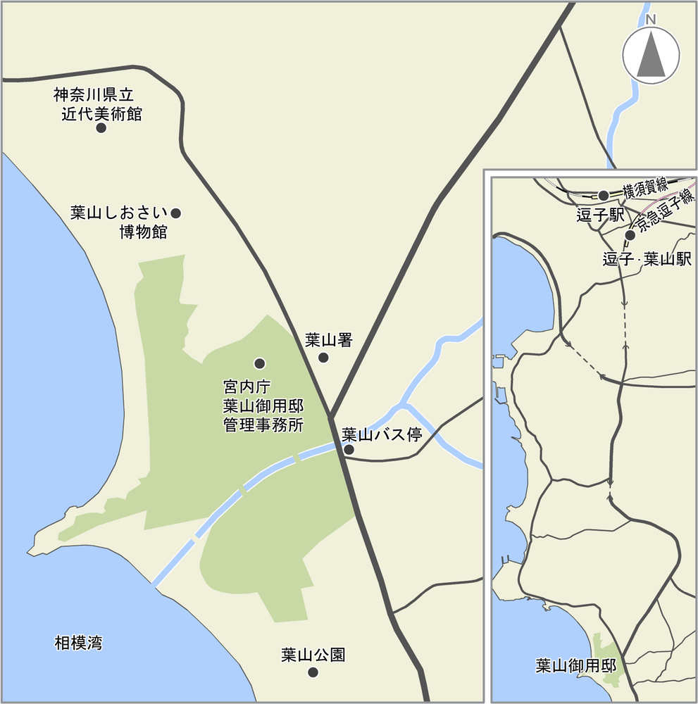 葉山御用邸案内図