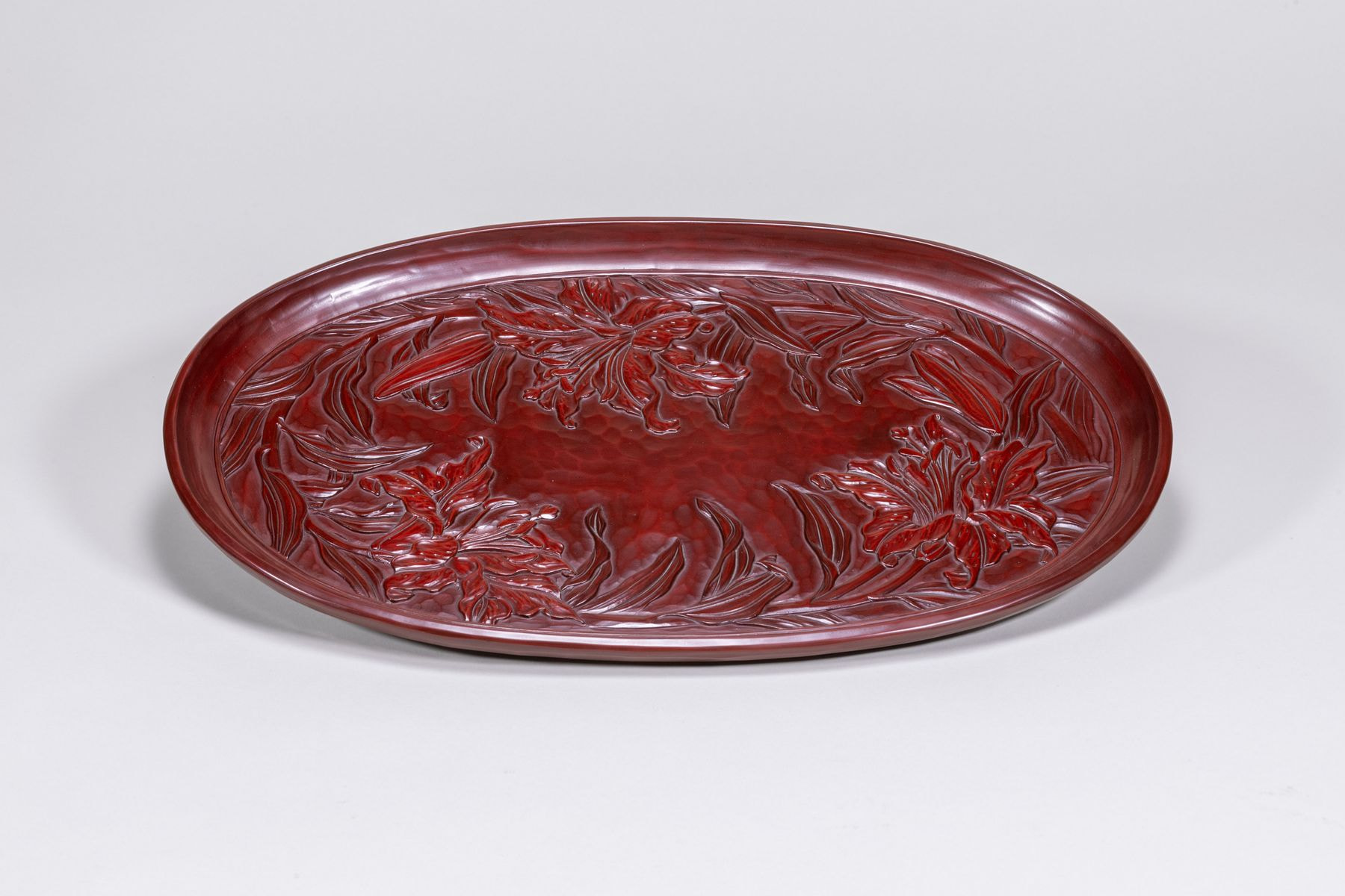 鎌倉彫　楕円盆（かまくらぼり　だえんぼん）