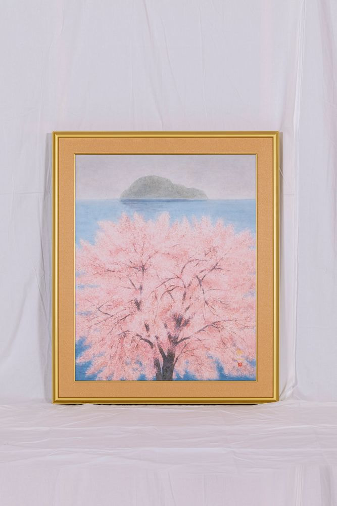 信楽焼　陶板画　「桜」（しがらきやき　とうばんが　さくら）