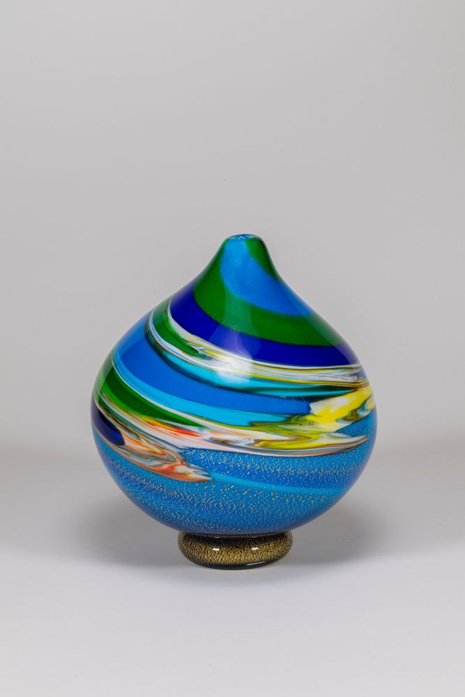 琉球ガラス　花器　「島景色」（りゅうきゅうがらす　かき　しまけしき）